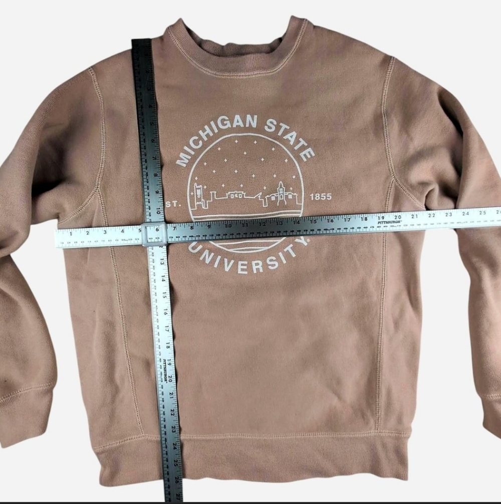Uscape Skyline Michigan State University Blush Pink Sweatshirt Size S Softgirl - Picture 3 of 6